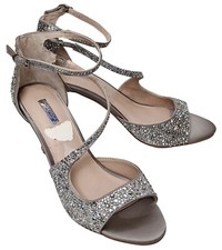 CARVELA Ladies Gamma2 Grey Diamante Strappy Shoes Heels EU 37 UK 4 MRRP £129.00