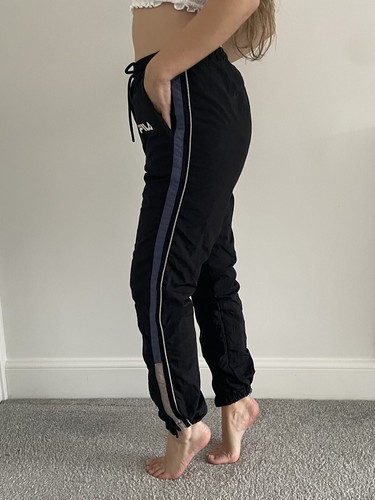 Black vintage 90s fila track - vintage,