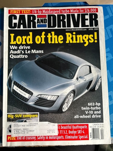 Car and driver april - and, 2004-audi