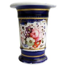 Antique English Staffordshire porcelain floral hand painted Spill Vase C.19thC