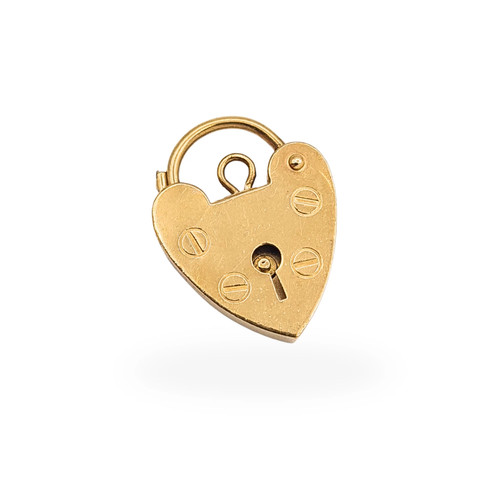 9ct gold vintage heart padlock - gold,