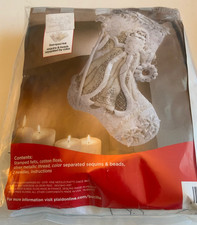 Bucilla Christmas Stocking Kit 18" Felt Elegant 3D White Cream Embellished