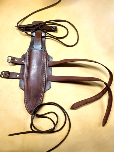 Ankle calf leather bowie knife - ankle,