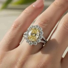 5.30Ct Oval Cut Natural Yellow