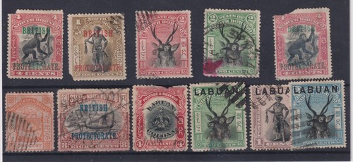 North borneo and labuan stamps - borneo,