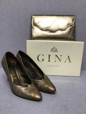 Gina London Bronze Court Shoes size 6.5 Jane Shilton clutch bag T3949