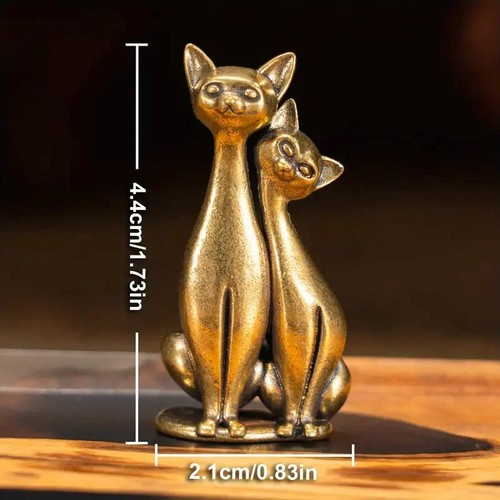 Brass cat owl statue copper - cat,