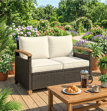 2 Seater Rattan Garden Sofa