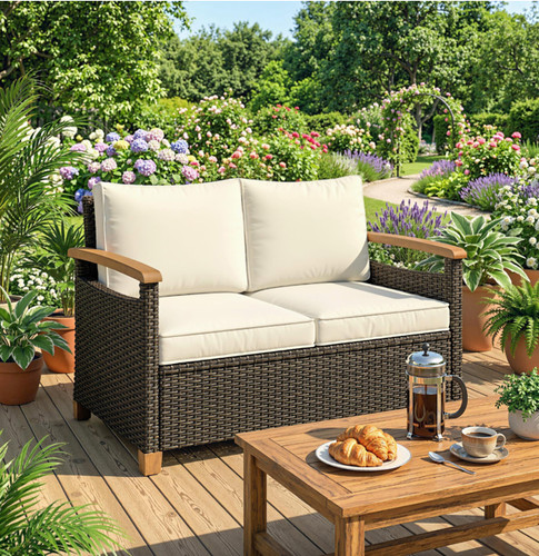 Seater rattan garden sofa - seater,