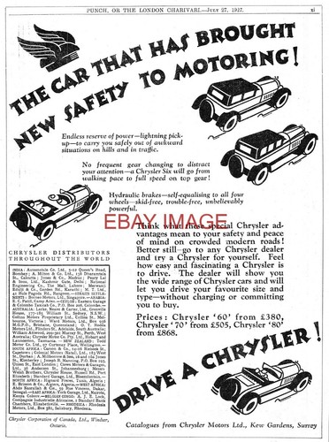 1927 advert chrysler - chrysler, of