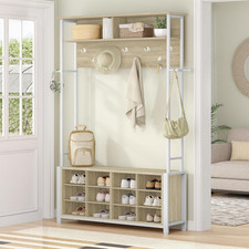 Hall Tree Coat Rack Shoe