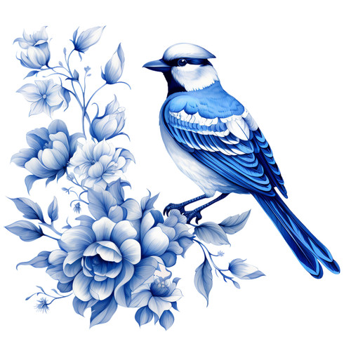 Delft tile stickers - tile, blue