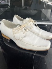 Mens White Leather Shoes  Saturday Night Fever 70’s Fancy Dress Elvis SZ 40 6/7