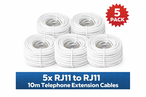 Rj11 10m telephone - 5x,