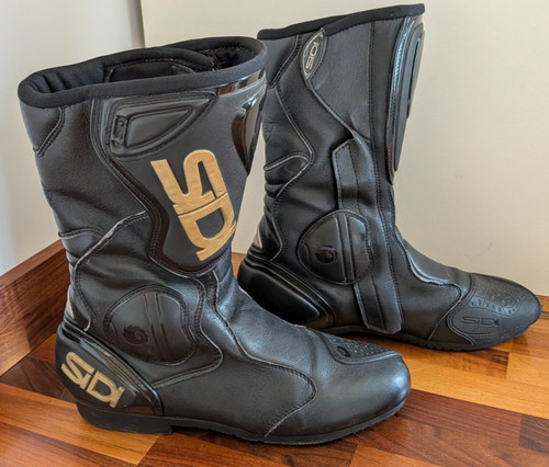Sidi black leather motorcycle