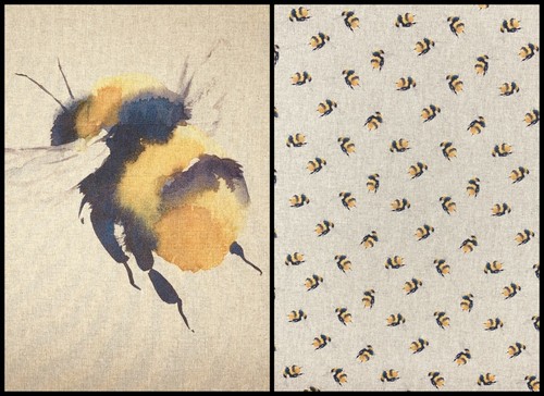 Bee fabric panel for cushions