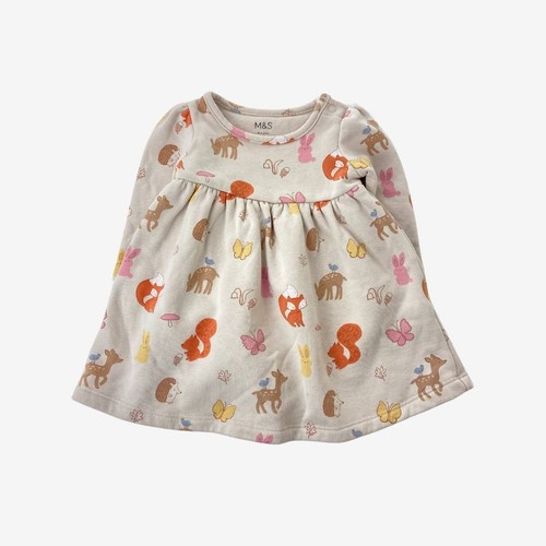 Cream woodland jersey dress - cream,