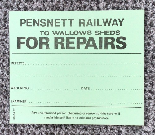 Wagon label pensnett railway - pensnett,