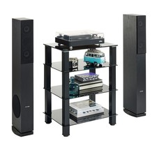 MMT Black Glass HiFi Rack 4