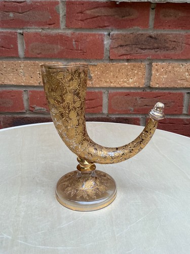Antique moser glass gilded - antique,