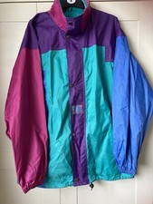 Vintage regatta Waterproof Jacket Unisex M 90s Colorblock Neon outdoor autumn 