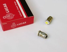 Lucas 12V Pair Clear / White LED BA7s Bulbs for Instrument Warning Lamps, LLB281