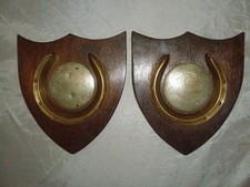 MOUNTED ROSETTE CENTERS 1874 ABERYSTWITH- HORSE SHOES & SHIELDS- DISPLAY PIECES