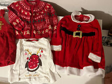 Christmas theme 12-18 month baby girls bundle Next M&S dresses cardigans tops