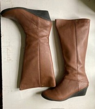 Terra Plana women knee high leather brown boots size 7