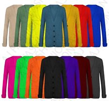 Women Cable Chunky Knit Cardigan Button Long Sleeves Grandad Ladies Cardigans UK