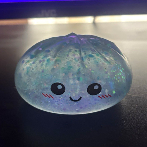 Blue glitter squishy - glitter, gel
