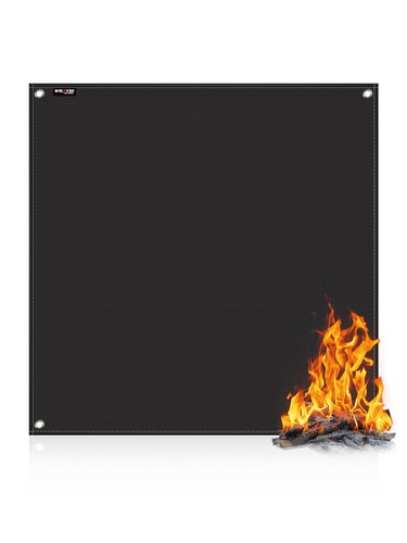 Black lightweight campfire mat - black,