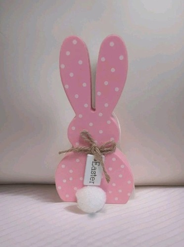 Pink polkadot easter wood - pink,