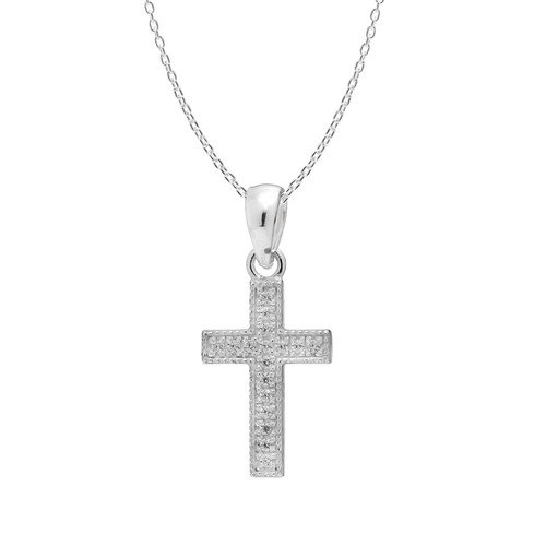 Silver cross pendant chain - silver,