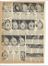 1937 Sears Catalog Ad Page Mickey Mouse Watch Fob New Haven Ingraham Alarm Clock