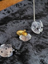 Swarovski Crystal LADYBIRD Mint Retired & Rare Early Mouse And  Perfume Bottle. 