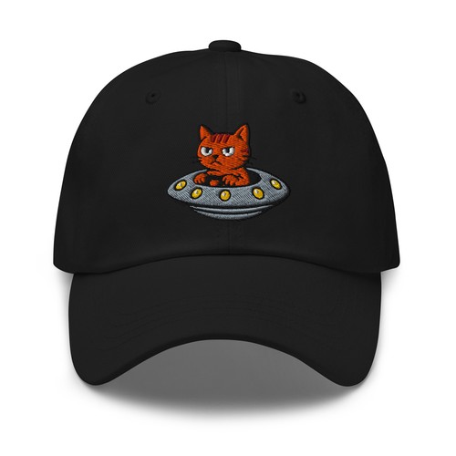 Moody ufo cat embroidered - ufo, dad
