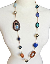 Chunky Bead Necklace Brown