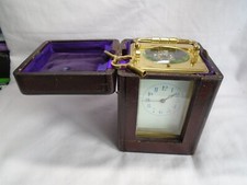 ANTIQUE FRENCH E.MAURICE REPEATER CARRIAGE CLOCK + KEY & CARRYING CASE IN GWO