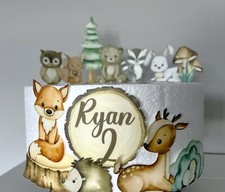 Woodland animals edible cake - animals,