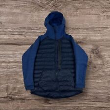 Nike Tech Puffer Jacket Fleece Aeroloft 800 Hybrid Hooded Blue Large