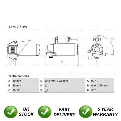 Starter motor sjr fits transit - motor,