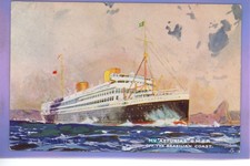 1928c MV ASTURIAS OCEAN LINER SHIP AT BRAZIL DAMAGED IN WW2 WAR TUCK POSTCARD 