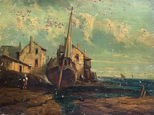 Eugène PENOT Moored Boats -