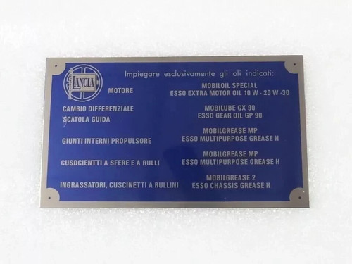 Data plate typenschild - plate, lancia