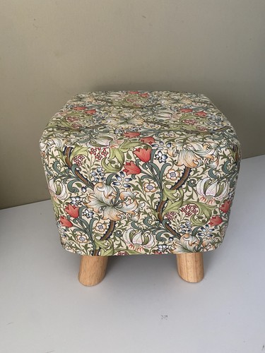 Small square footstool with - small,