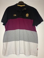 Canterbury England Rugby Polo Shirt – Size 3XL – Black/Gold Rose O2