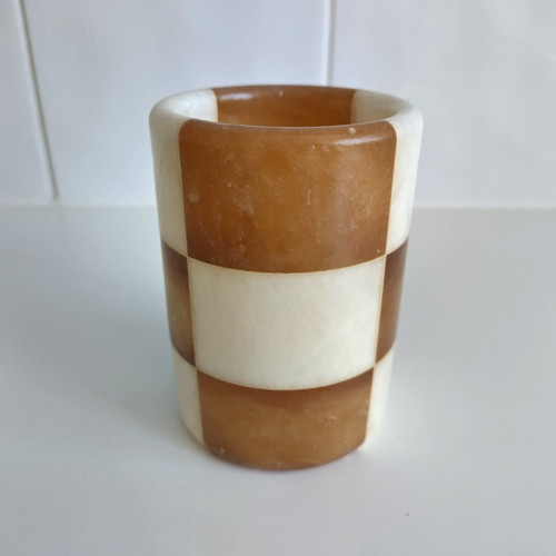 Italian alabaster round - , pot