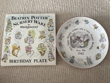 Beatrix Potter Mrs Tiggywinkle Birthday Plate 1982 Wedgwood LTD Ed Boxed VGC