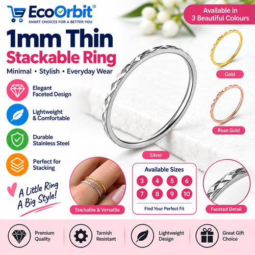 1mm thin stackable ring - 1mm,